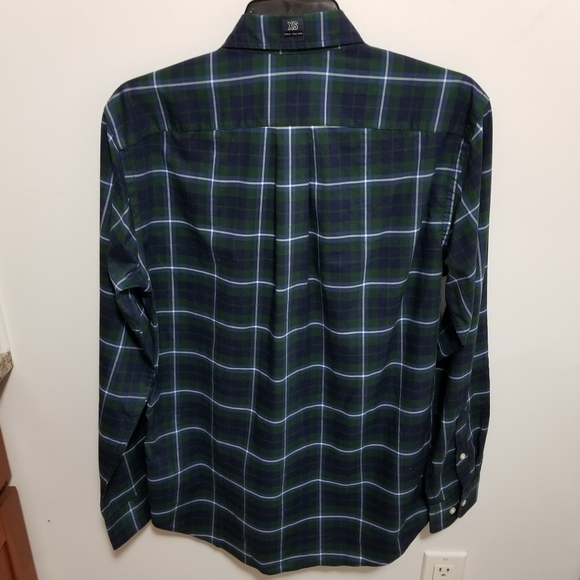Uniqlo L/S Casual Button Down Check Plaid Shirt Green Blue Men's Size XS X-Small - Picture 2 of 4